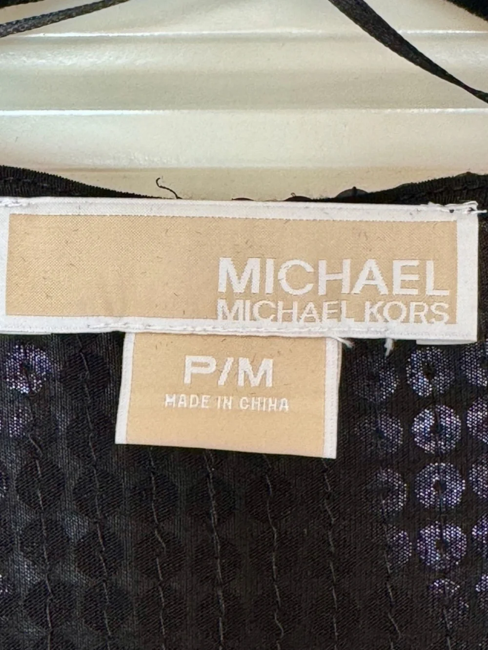 Michael Kors Black Sequin Wrap Party Dress – Size Medium Petite
